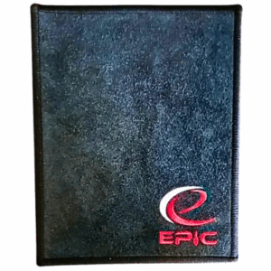 Epic Heavy Duty Deluxe Leather Pad Black Red Bowling Shammy